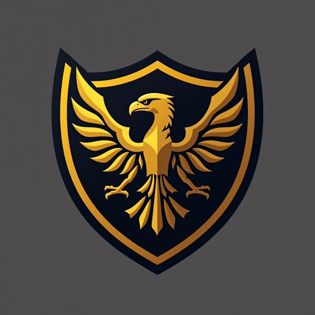  design a logo ; logo title should be 'golden eagle'. create an emblem logo using an eagle’s eye and a shield, emphasizing the company’s focus on vigilance and protection.