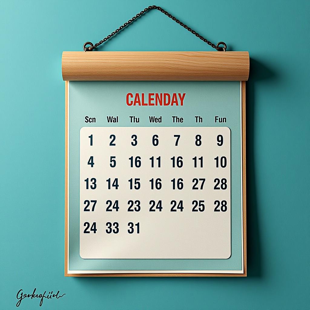  turquoise calendar