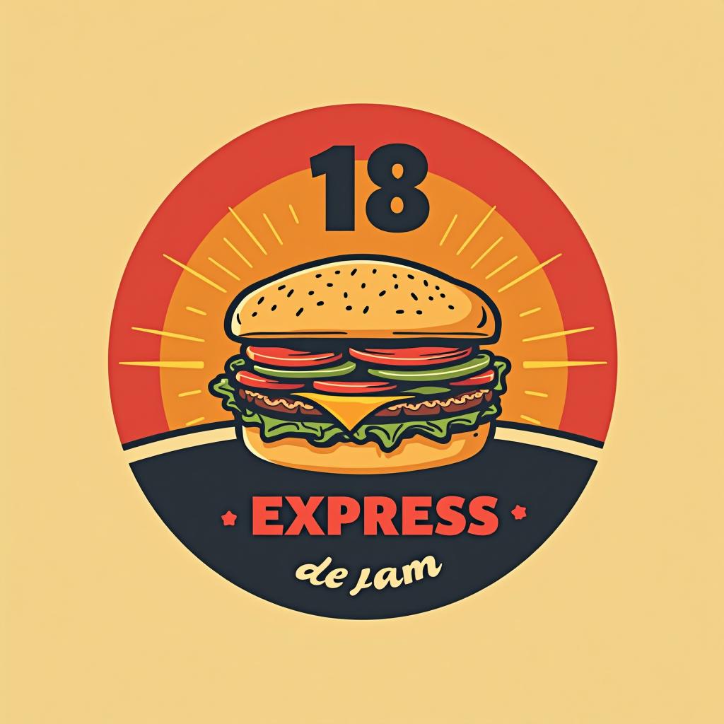  design a logo, vintage y moderno , referente a comida pero tipo lunch , with the text '18 express '.