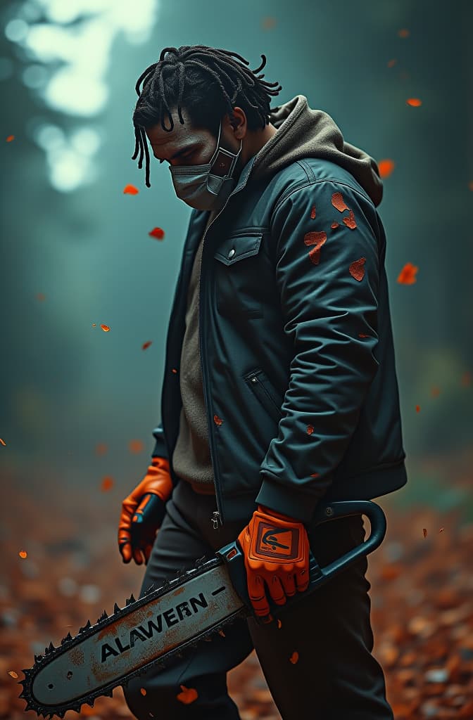  chainsaw man hyperrealistic, full body, detailed clothing, highly detailed, cinematic lighting, stunningly beautiful, intricate, sharp focus, f/1. 8, 85mm, (centered image composition), (professionally color graded), ((bright soft diffused light)), volumetric fog, trending on instagram, trending on tumblr, HDR 4K, 8K