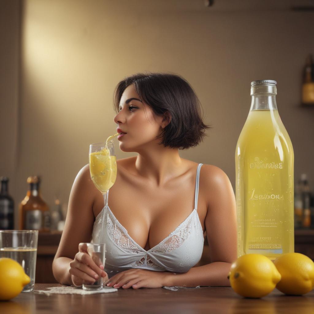 A drink with a lot of liquid and the word lemon on it beautiful, lovely, sexiest big breast, sexiest big butt, horny, short hair, creative, detailed, perfume, beloved, wild, fat, pure, chubby, waring short, Indian girls, background add more girls. hyperrealistic, full body, detailed clothing, highly detailed, cinematic lighting, stunningly beautiful, intricate, sharp focus, f/1. 8, 85mm, (centered image composition), (professionally color graded), ((bright soft diffused light)), volumetric fog, trending on instagram, trending on tumblr, HDR 4K, 8K