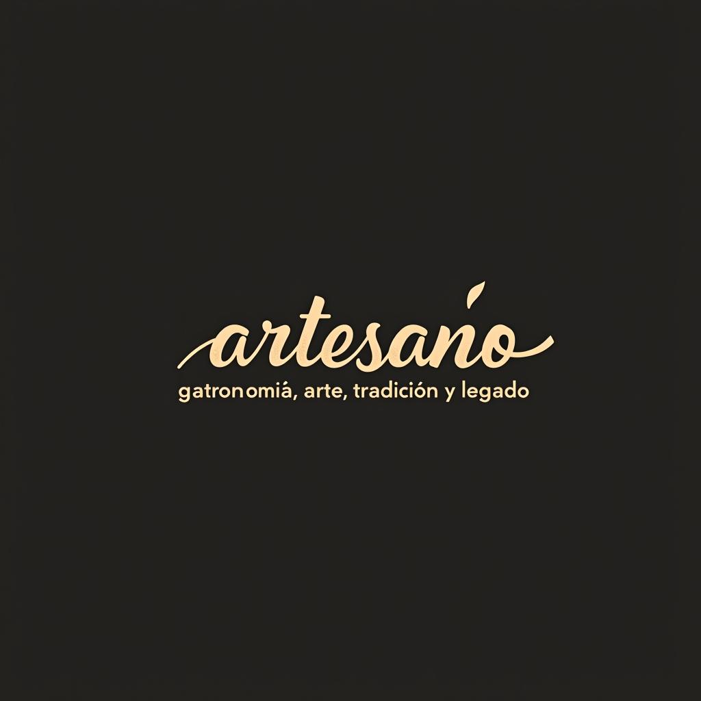  design a logo, in a pencil style. nombré de la marca “artesano” fondo claro elegante y simple , with the text 'gastronomía, arte, tradición y legado'.