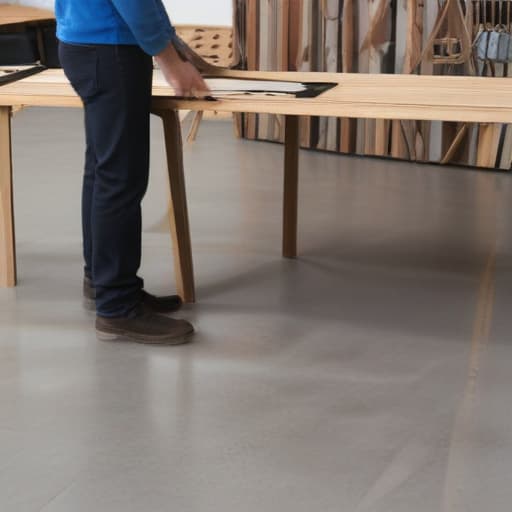 A generic local business related image of a person at work on Luxury Vinyl Floors