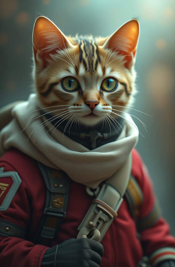  a cat from another world hyperrealistic, full body, detailed clothing, highly detailed, cinematic lighting, stunningly beautiful, intricate, sharp focus, f/1. 8, 85mm, (centered image composition), (professionally color graded), ((bright soft diffused light)), volumetric fog, trending on instagram, trending on tumblr, HDR 4K, 8K