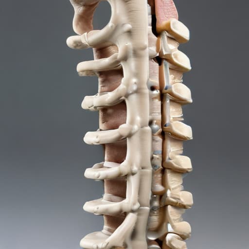 Columna vertebral humana con desgaste y fondo melancólico