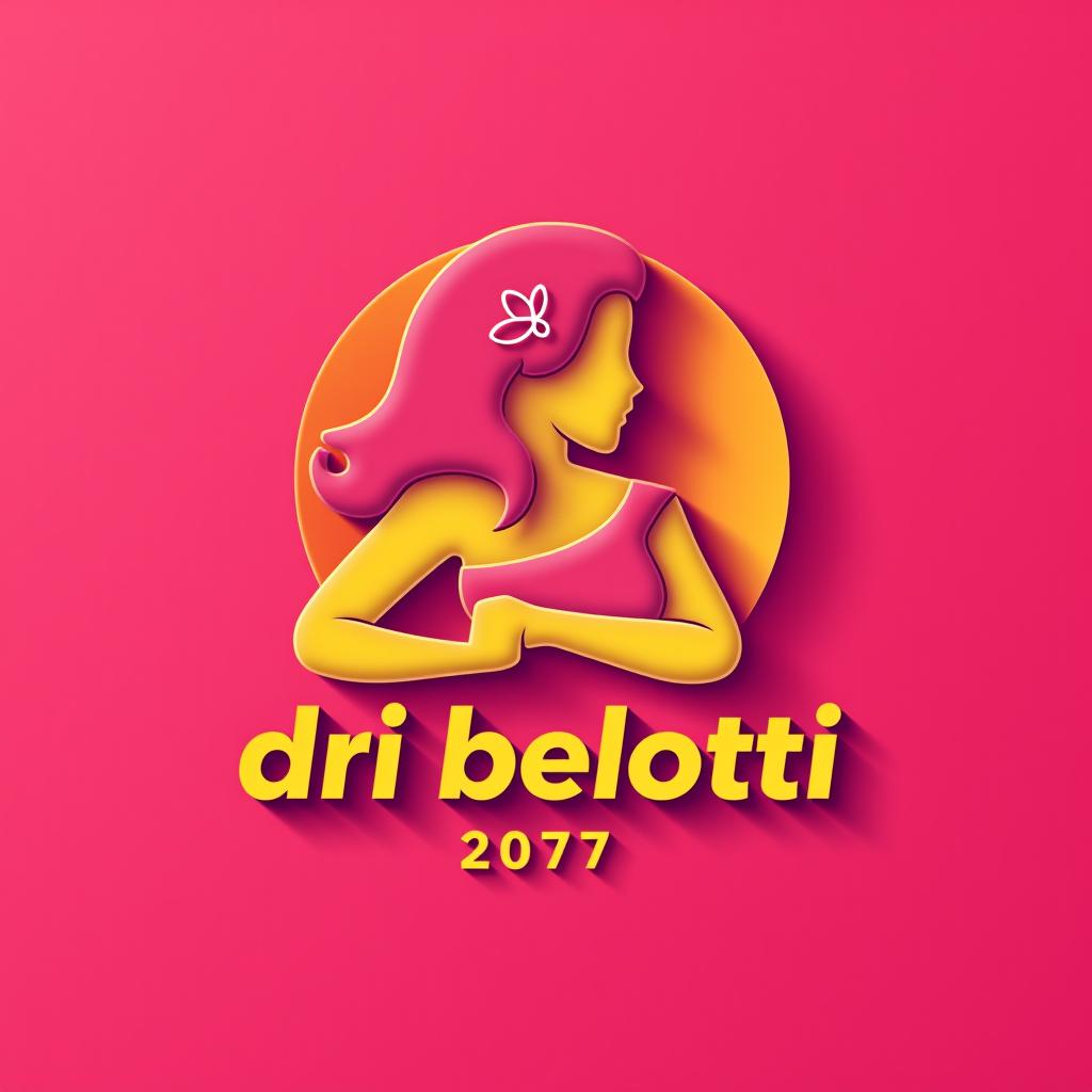  design a logo, dri belotti 20777 | logo for election campaign, woman's strength, pink and yellow logo, relief and shaded 3d, with the text 'dri belotti'.