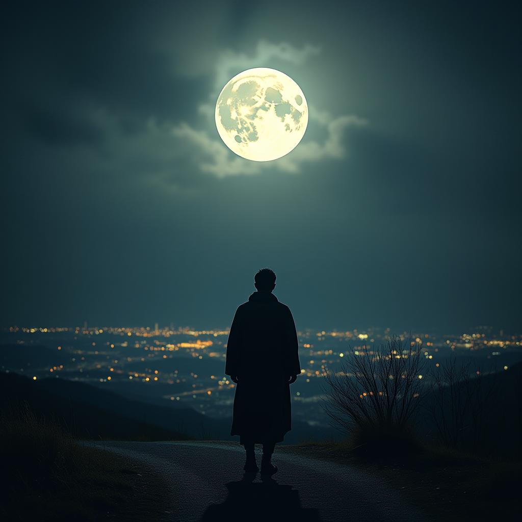  full moon in japan. add small text 'astravision' to the lower left corner hyperrealistic, full body, detailed clothing, highly detailed, cinematic lighting, stunningly beautiful, intricate, sharp focus, f/1. 8, 85mm, (centered image composition), (professionally color graded), ((bright soft diffused light)), volumetric fog, trending on instagram, trending on tumblr, HDR 4K, 8K