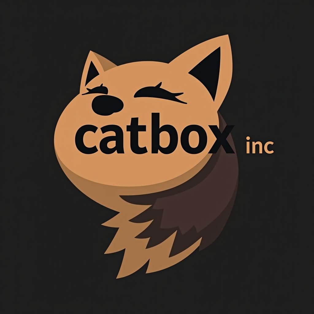  design a logo, génère moi un logo pour les événements communautaires de ma communauté whatsapp (cat box.inc), with the text 'cat box.inc'.