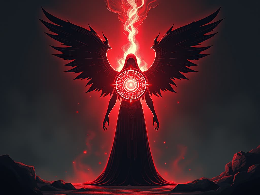  a magical shield made of light, surrounding a figure, emanating protective energy, symbol of nurturing spirit. the style is digital art illustration / modern comic book / graphic dark novel fantasy and mysterious occult, symbolic, moody lighting, esoteric vibe,high detail on character design. for the color scheme emphasize blacks and reds.