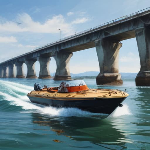 bridge watercraft marine in Oil painting style with Oceans background