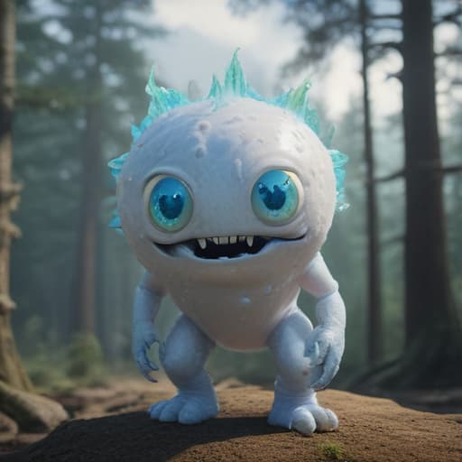 Seed of opal monster in Cinematic style with Forests background