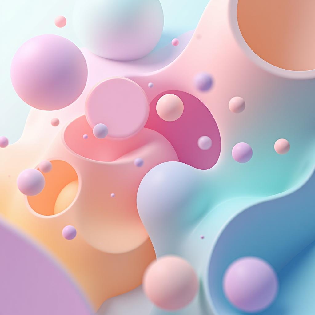  random gradient soft 3d shapes on a pastel background