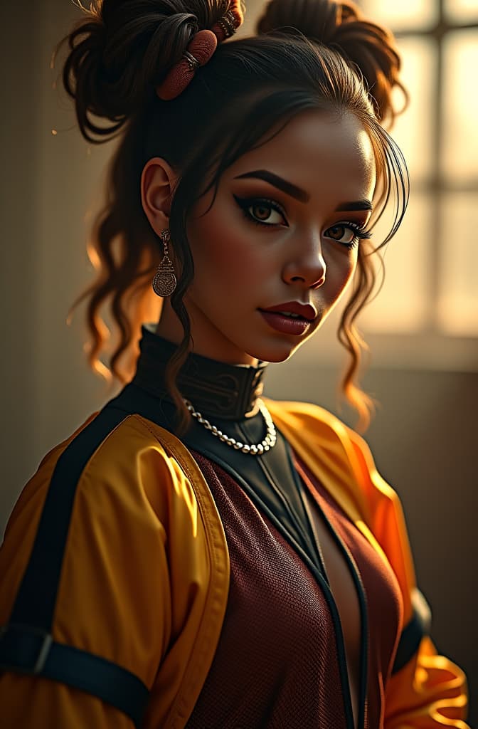  haslina look like comic. hyperrealistic, full body, detailed clothing, highly detailed, cinematic lighting, stunningly beautiful, intricate, sharp focus, f/1. 8, 85mm, (centered image composition), (professionally color graded), ((bright soft diffused light)), volumetric fog, trending on instagram, trending on tumblr, HDR 4K, 8K