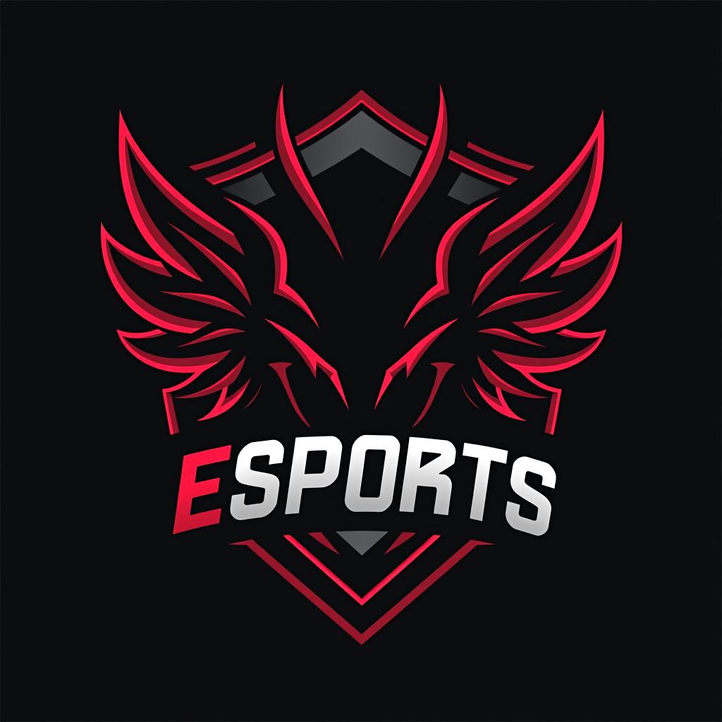  logo, esports logo, guns theme, black and red color