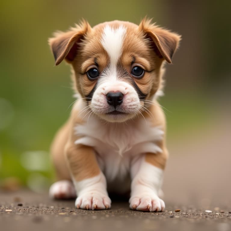  macro photography of a miniature cute puppy at your fingertips