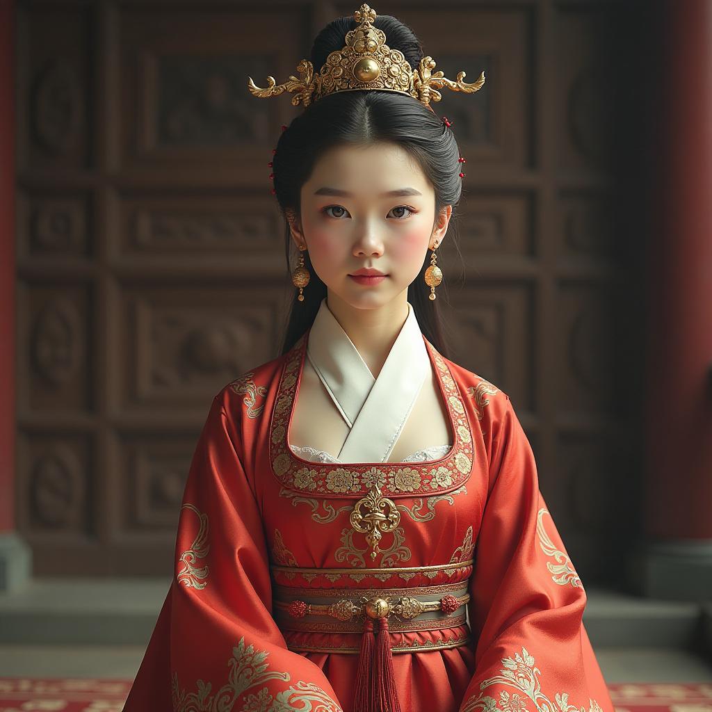  in 16th centry, chinese princess in dudou at palace, high quality, high details, hd, perfect composition, 4k epic detailed, highly detailed, sharp focus, high resolution