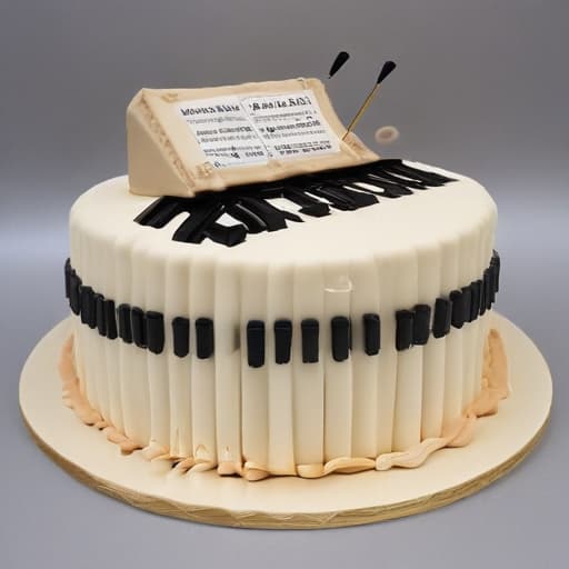 A cake for notes pianist beige colour