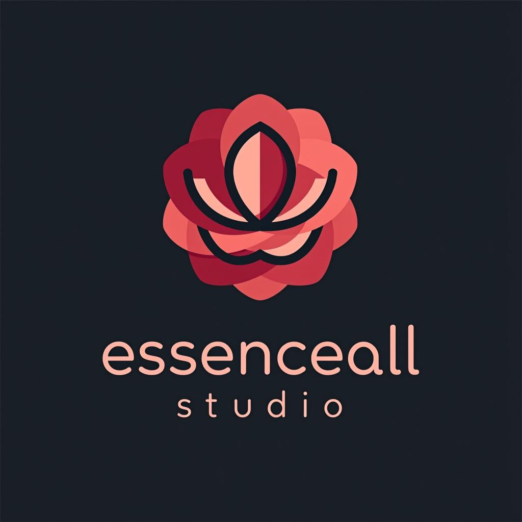  design a logo, fundo rosa, texto preto, vetor de onça, with the text 'essenceall studio'.