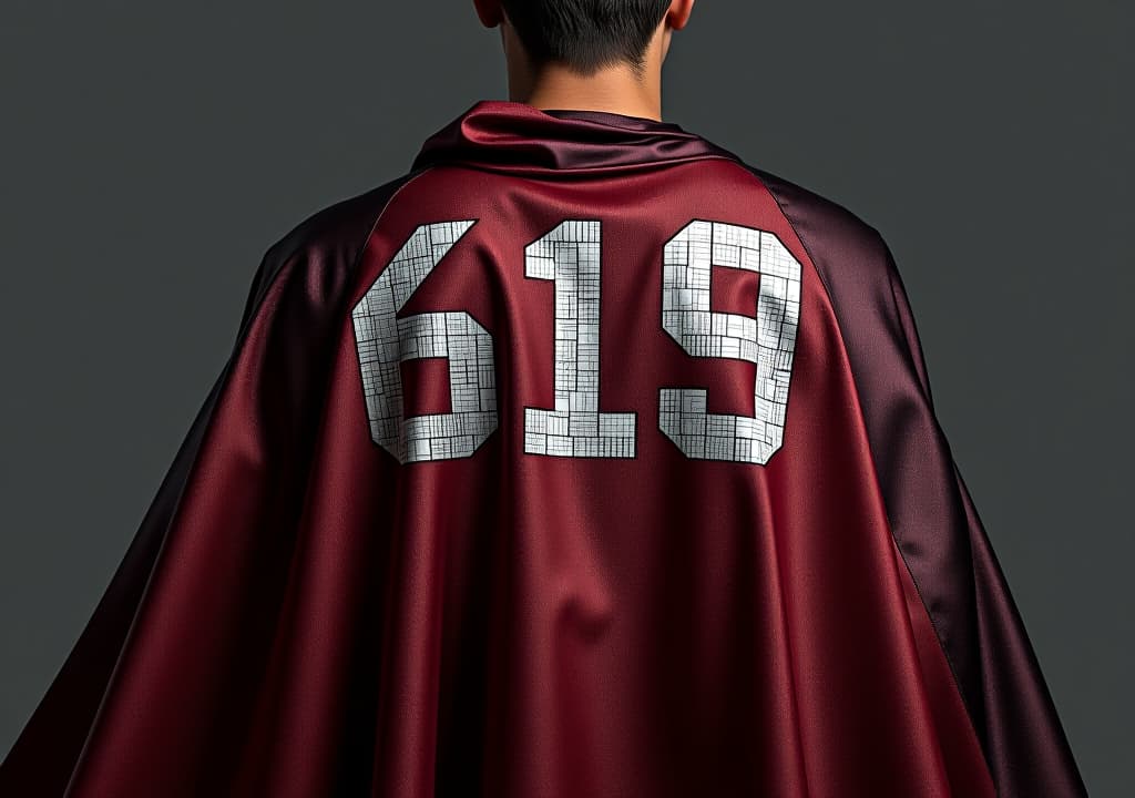  hyperrealistic art a superhero cape with numbers and graphs printed on it., extremely high resolution details, photographic, realism pushed to extreme, fine texture, incredibly lifelike