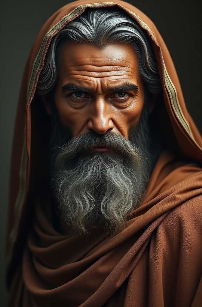  prophet moses, realistic, portrait, art by donato giancola and greg rutkowski, realistic face, digital art, trending on artstation hyperrealistic, full body, detailed clothing, highly detailed, cinematic lighting, stunningly beautiful, intricate, sharp focus, f/1. 8, 85mm, (centered image composition), (professionally color graded), ((bright soft diffused light)), volumetric fog, trending on instagram, trending on tumblr, HDR 4K, 8K