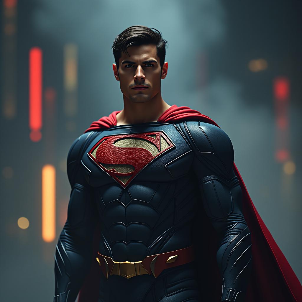  superhero with $stelai written on his chest hyperrealistic, full body, detailed clothing, highly detailed, cinematic lighting, stunningly beautiful, intricate, sharp focus, f/1. 8, 85mm, (centered image composition), (professionally color graded), ((bright soft diffused light)), volumetric fog, trending on instagram, trending on tumblr, HDR 4K, 8K