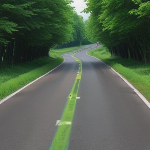 animated and green road