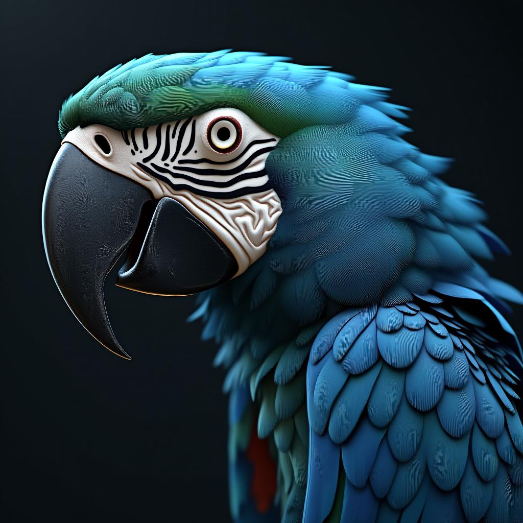  blue parrot, brazil, award winning, professional, highly detailed, masterpiece