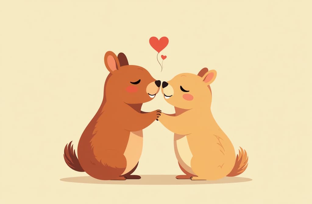  flat illustration, flaticon, (illustration:1.15), two capybaras in love ar 3:2, [cory loftis, strobist, pascal campion :: 0.2]