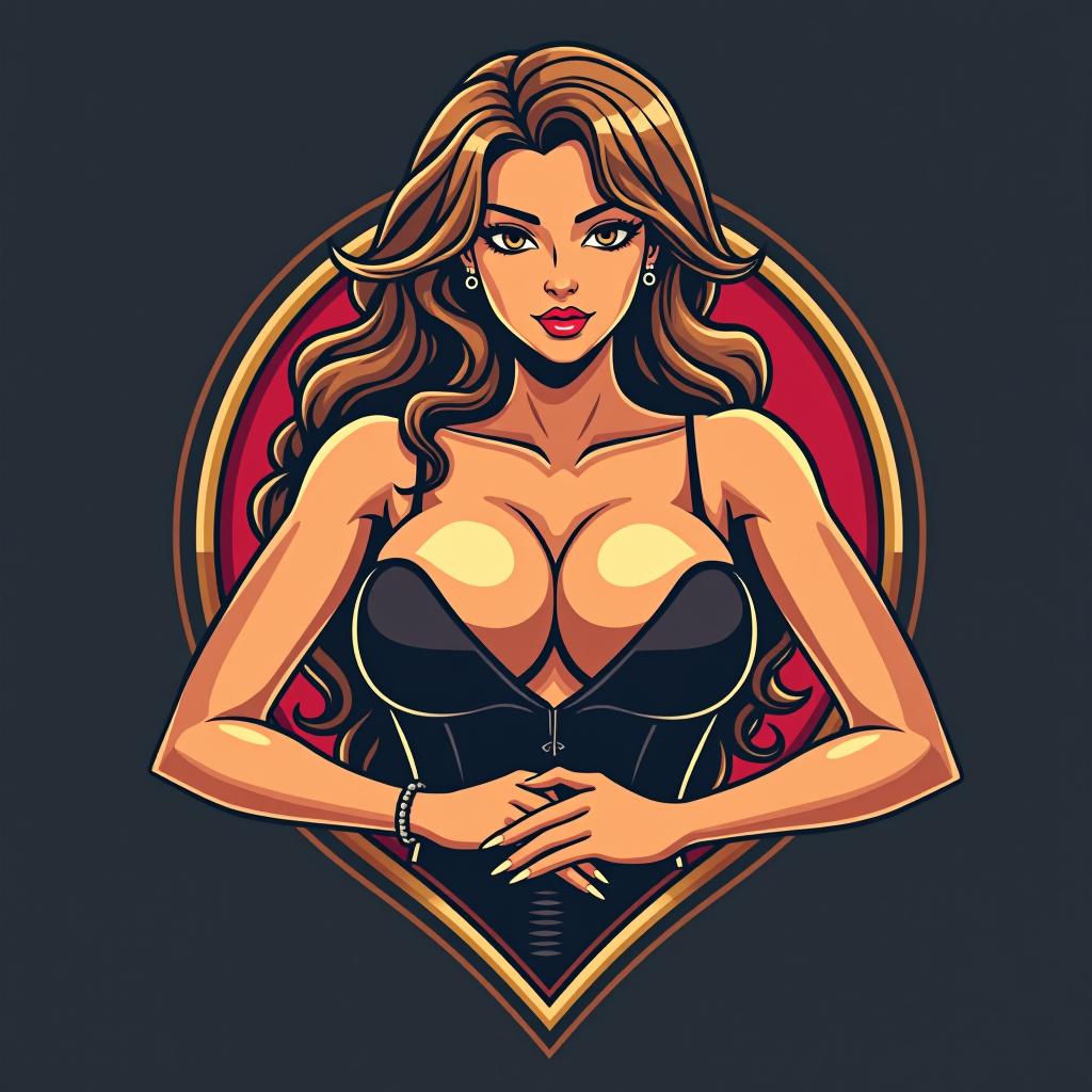  logo for a big chested escort company , (logo:1.15), hq, hightly detailed, 4k