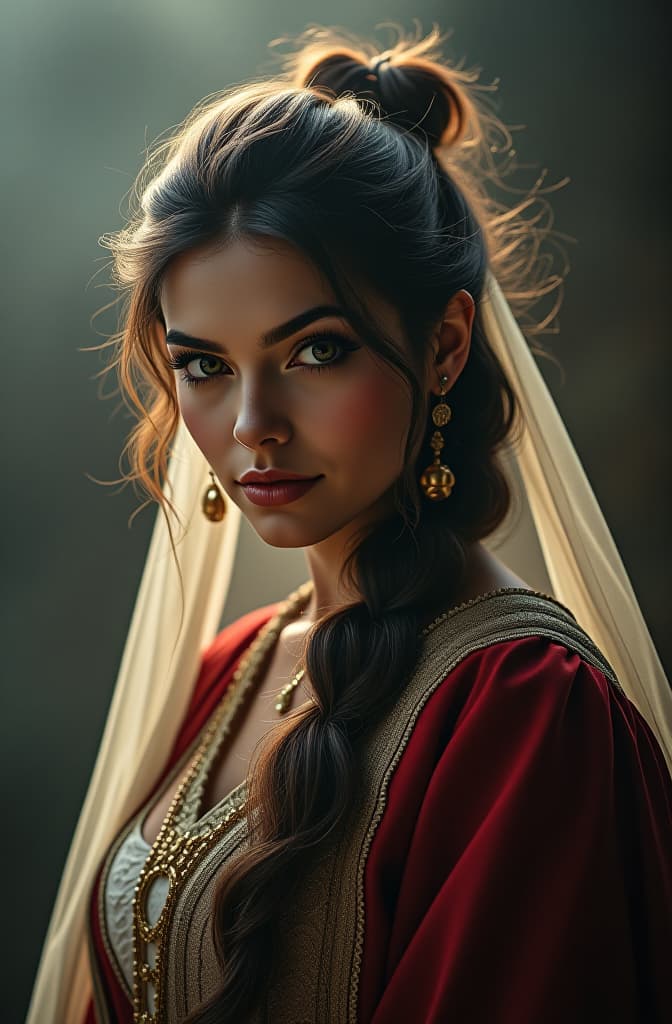  سيدة جميلة تحكي قصتها hyperrealistic, full body, detailed clothing, highly detailed, cinematic lighting, stunningly beautiful, intricate, sharp focus, f/1. 8, 85mm, (centered image composition), (professionally color graded), ((bright soft diffused light)), volumetric fog, trending on instagram, trending on tumblr, HDR 4K, 8K