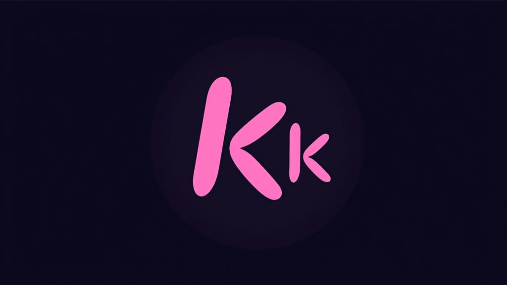  design a logo, girly, with the text 'k'.