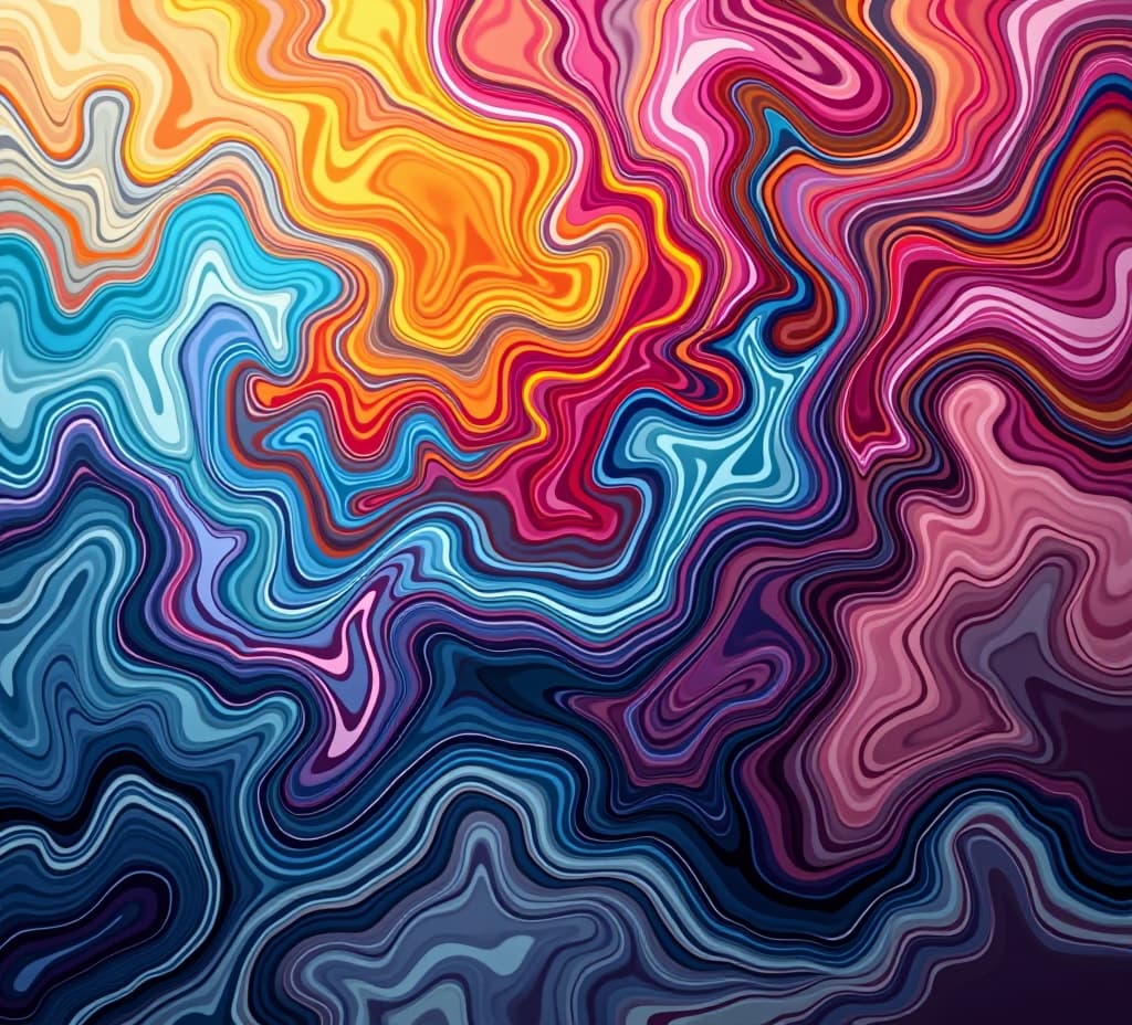  colorful abstract fluid art with swirling patterns