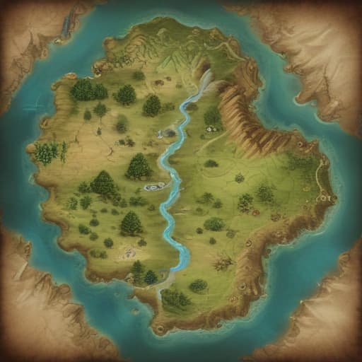 video game map of an area with all terrains