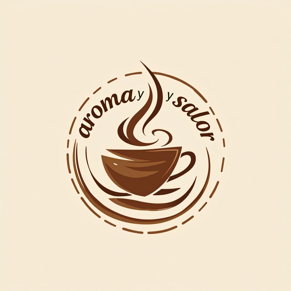  design a logo, coffe , with the text ' aroma y sabor '.