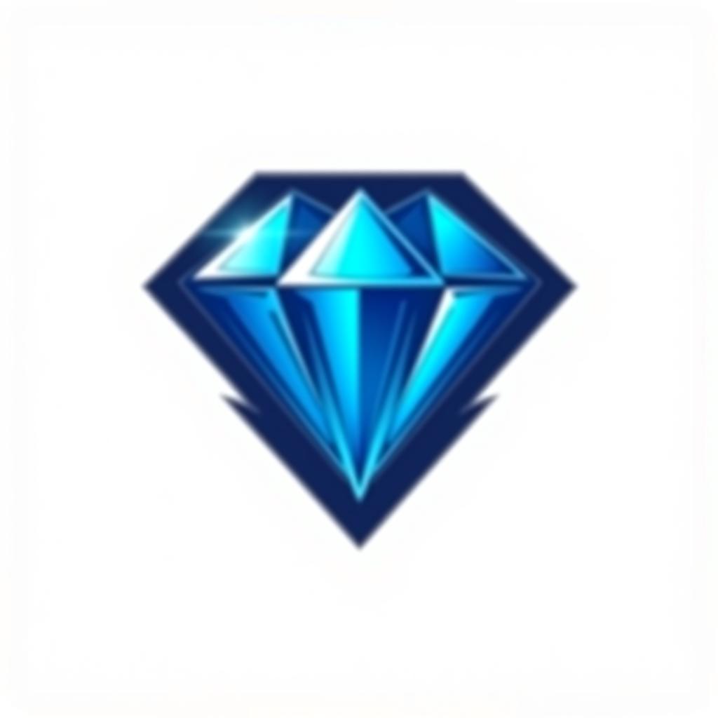  design a logo, esports logo, white and blue color, diamond jewel