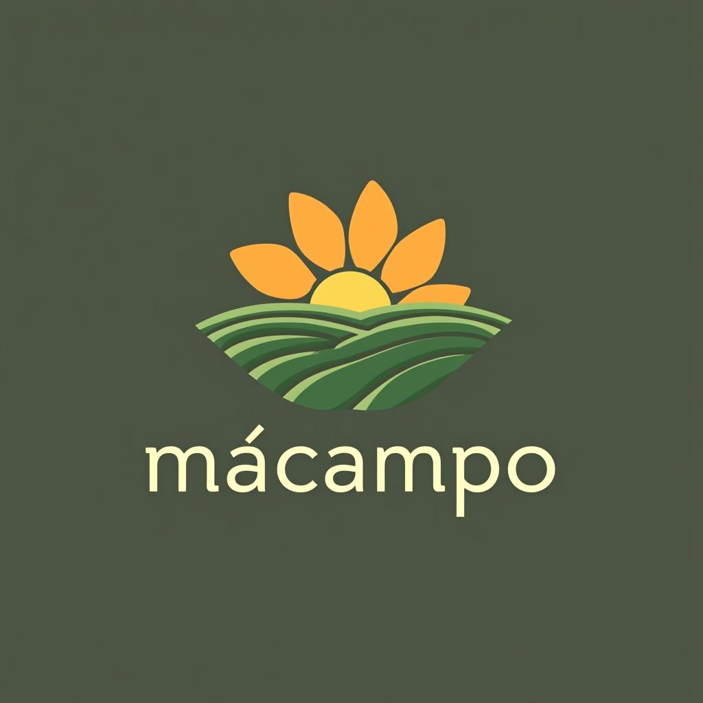  design a logo, contenido digital agrícola, datos técnicos, curiosidades y demás aspectos de la agricultura , with the text 'mácampo'.