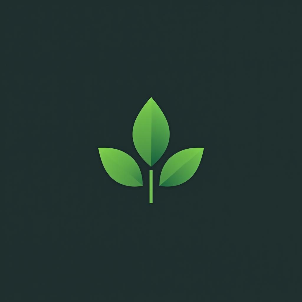  design a logo, minimalist geometric logo of green leaf vector graphic