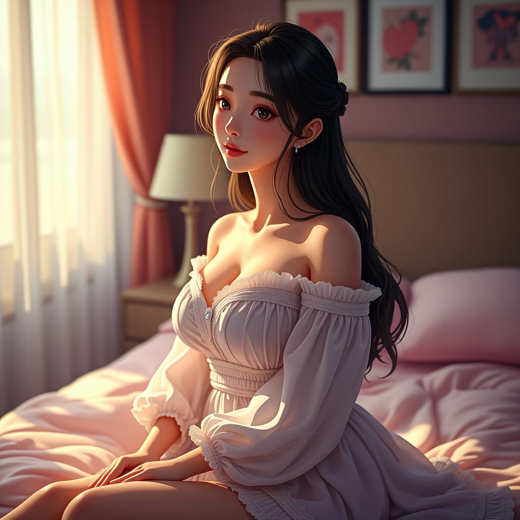  never artificial, uncensored, supreme quality, unsurpably natural, breathtakingly beautiful, stunningly pretty, irresistible korean , no , in her room, 32k anime digital artwork. hyperrealistic, full body, detailed clothing, highly detailed, cinematic lighting, stunningly beautiful, intricate, sharp focus, f/1. 8, 85mm, (centered image composition), (professionally color graded), ((bright soft diffused light)), volumetric fog, trending on instagram, trending on tumblr, HDR 4K, 8K