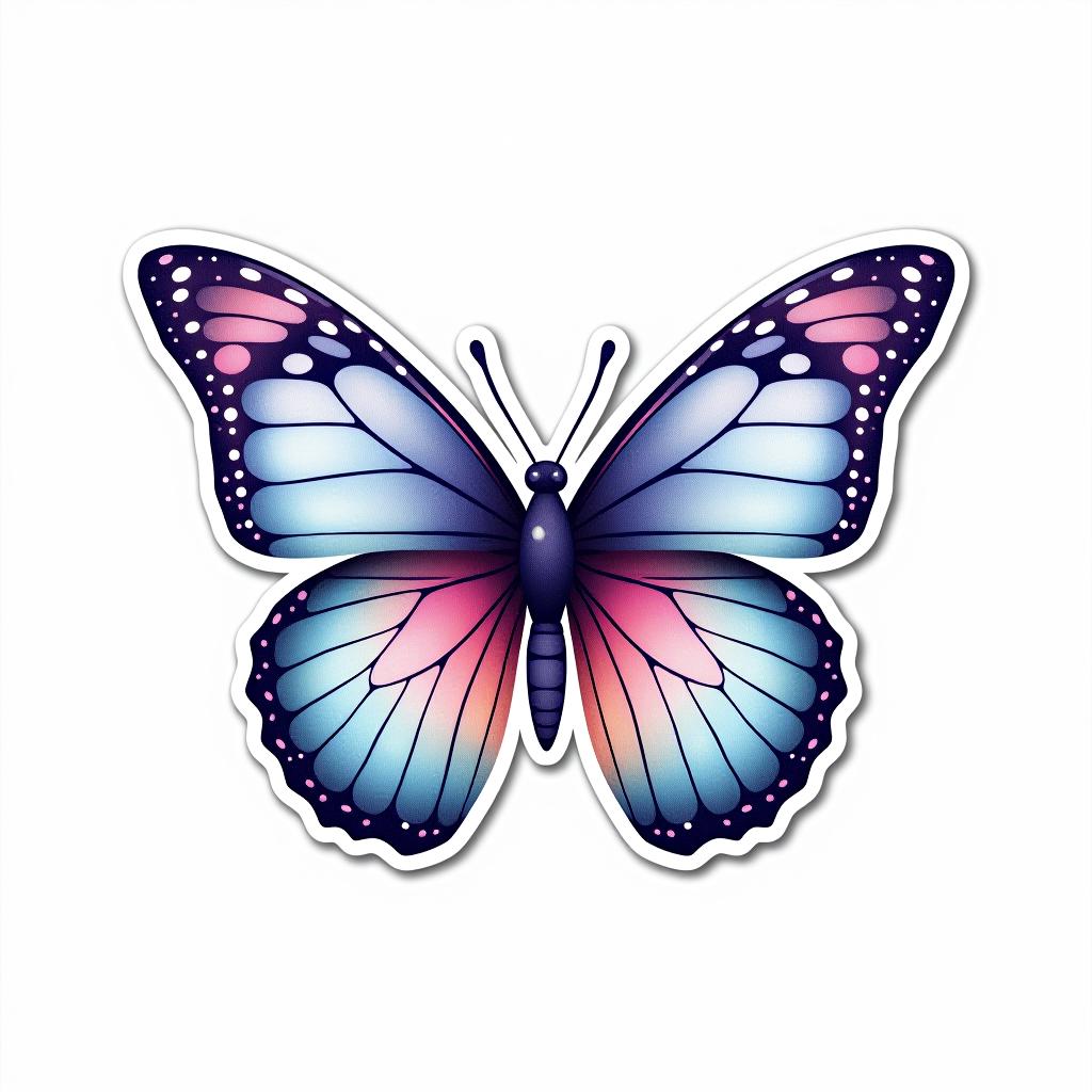  design a logo, custom sticker design on an isolated white background decorated by watercolor butterfly, with the text ‘love’