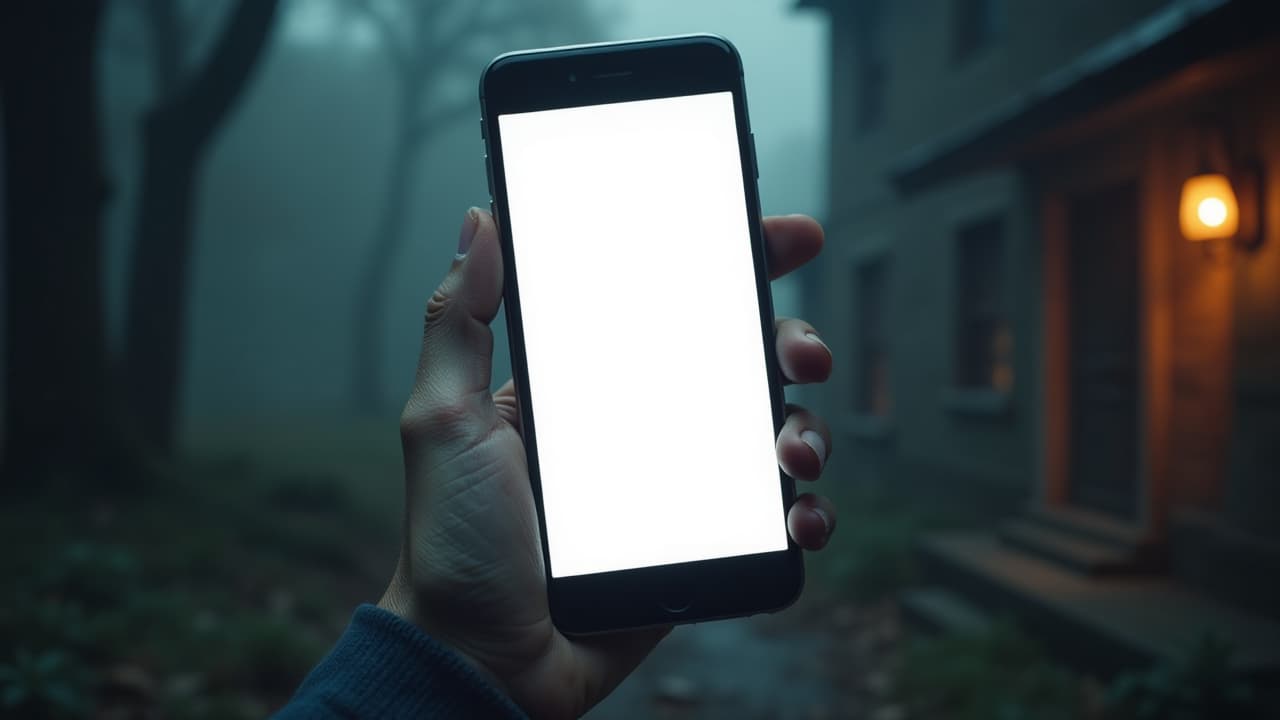  creepy halloween monster zombie hand holding a mobile phone with a blank screen, high quality, high details, hd, perfect composition, 4k epic detailed, highly detailed, sharp focus, high resolution