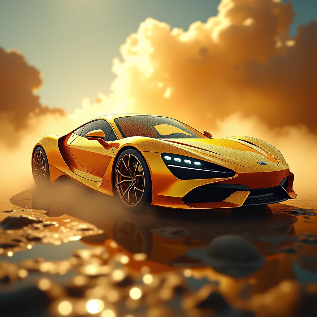  design a logo, watercolor style, logo of a car, gold color hyperrealistic, full body, detailed clothing, highly detailed, cinematic lighting, stunningly beautiful, intricate, sharp focus, f/1. 8, 85mm, (centered image composition), (professionally color graded), ((bright soft diffused light)), volumetric fog, trending on instagram, trending on tumblr, HDR 4K, 8K