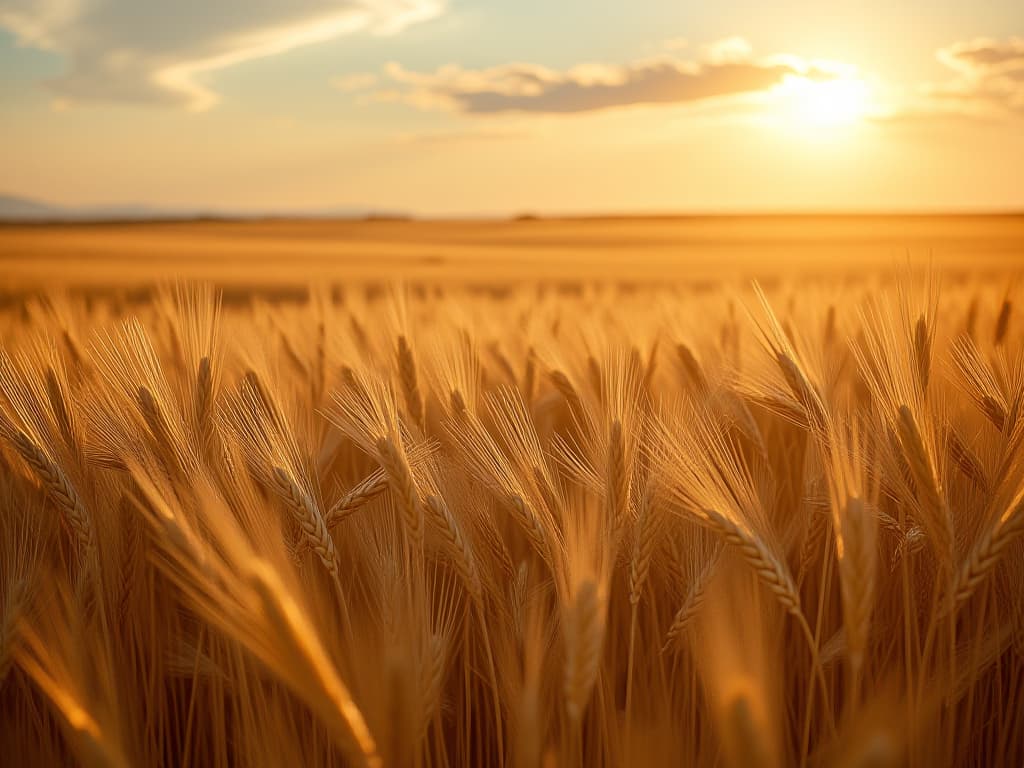  high resolution photo of amber waves of grain, beautiful field of wheat growing