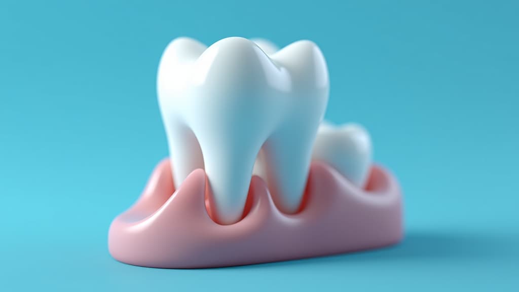  detailed 3d tooth model on blue background