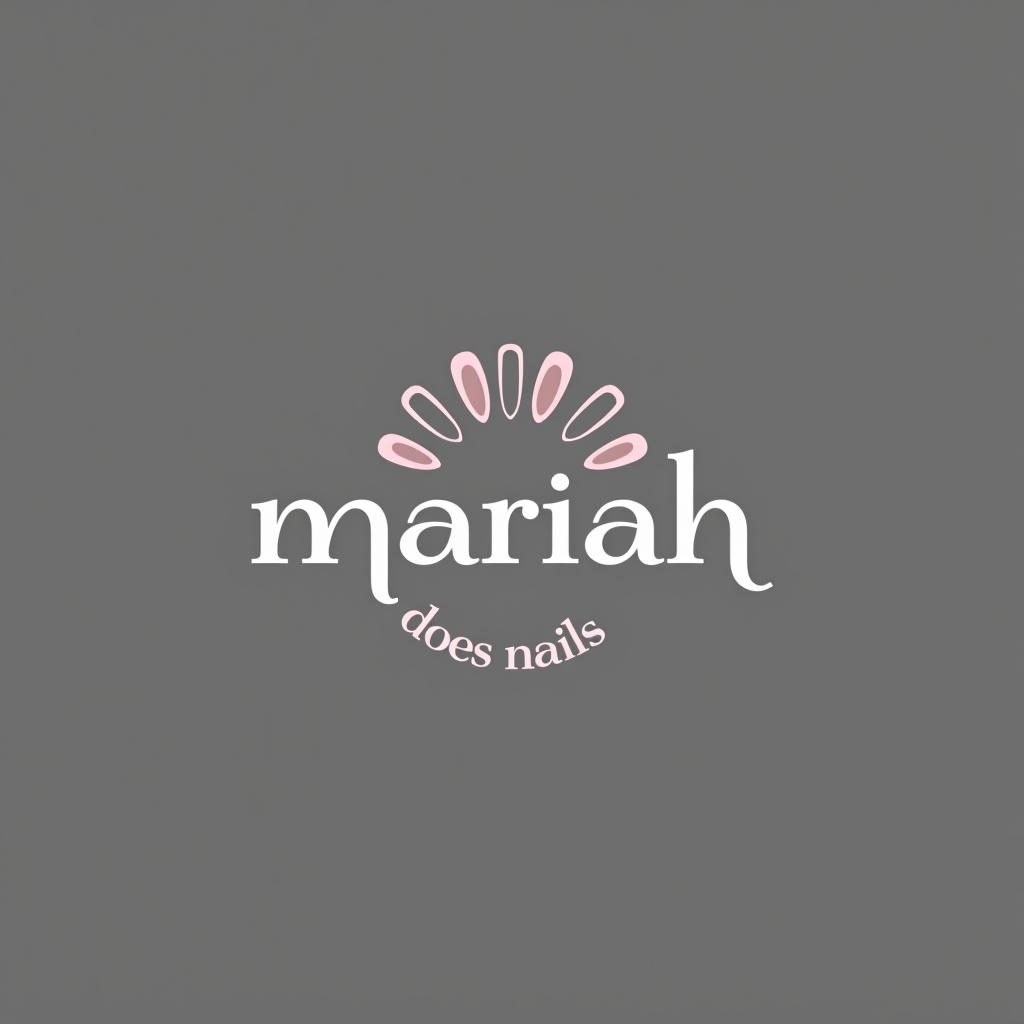  design a logo, nail tech business , with the text 'mariahdoesnails'.