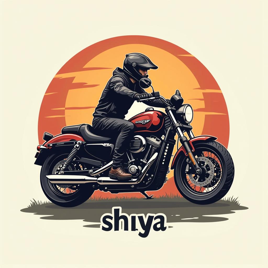  design a logo, i want you to make a logo that matches motorcycles and golf, with the text 'shuya'.