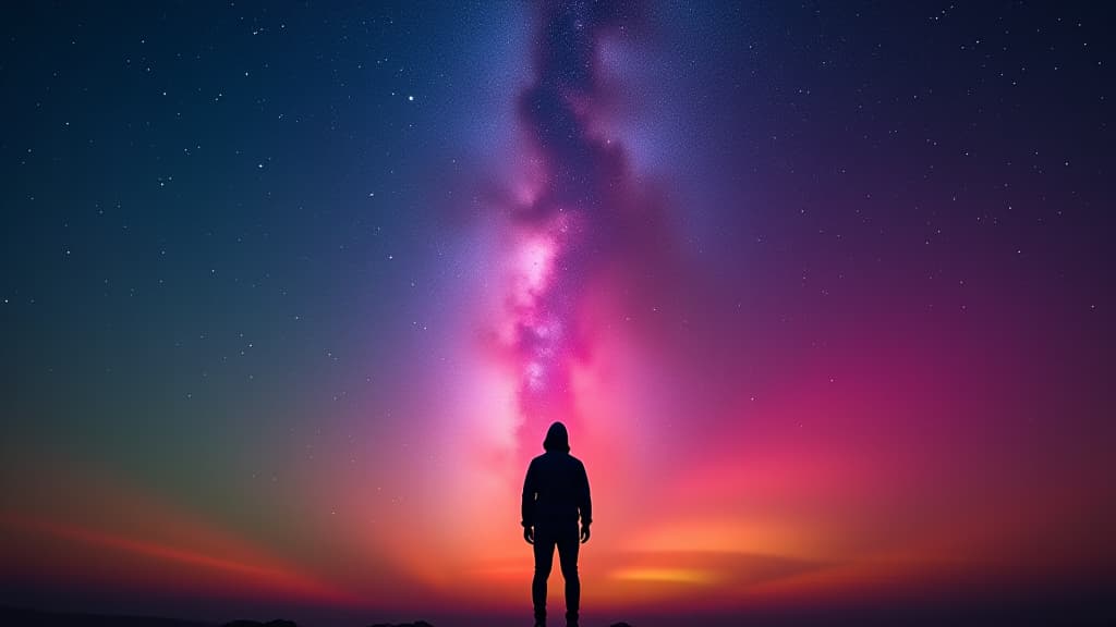  a striking image capturing the color gradients of different stars in the night sky. hyperrealistic, full body, detailed clothing, highly detailed, cinematic lighting, stunningly beautiful, intricate, sharp focus, f/1. 8, 85mm, (centered image composition), (professionally color graded), ((bright soft diffused light)), volumetric fog, trending on instagram, trending on tumblr, HDR 4K, 8K