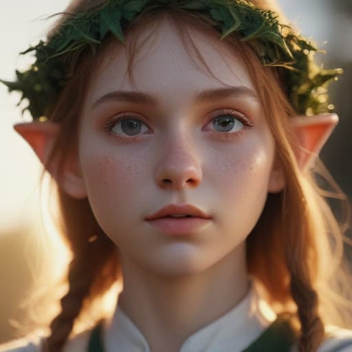 mdjrny-v4 style photo of a ultra realistic elf pretty girl, dramatic light, pale sunrise, battered, low angle, trending on artstation, focused, extreme details, unreal engine 5, cinematic, masterpiece, art by studio ghibli, intricate artwork by john william turner, sharp, cartoon, , Glowing