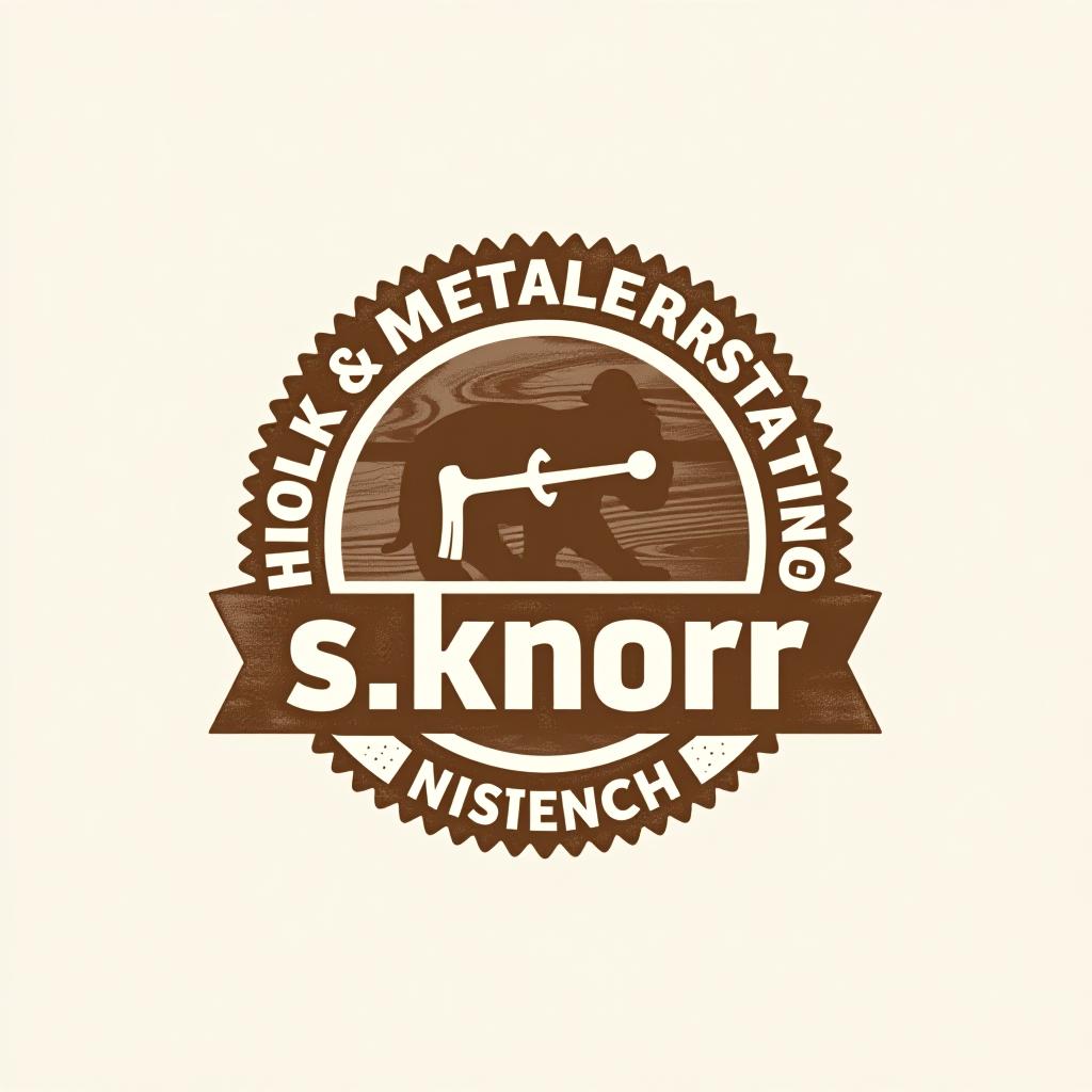  design a logo, holz & metalferarbeiting, with the text 's.knorr'.