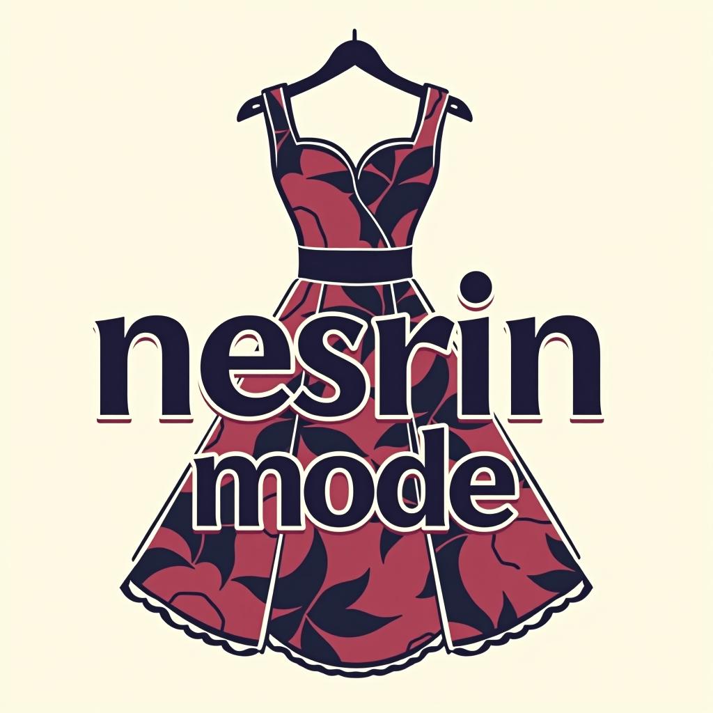  design a logo, es ist für eine abendmode geschäft mit kleidern , with the text 'nesrin mode '.