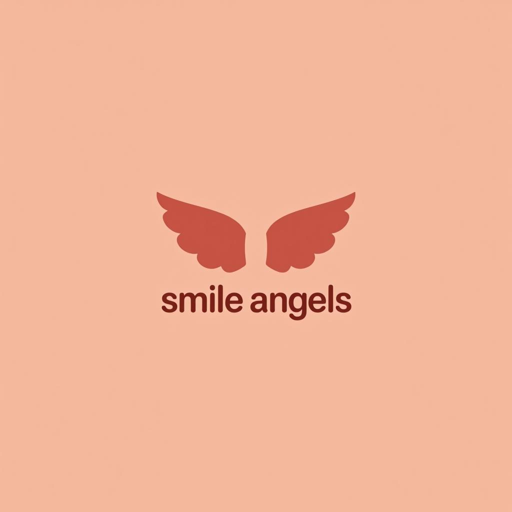  design a logo, in a minimalism style. 水彩スタイル、水のロゴ、水色のグラデーションカラー、白背景。, with the text 'smile angels'.